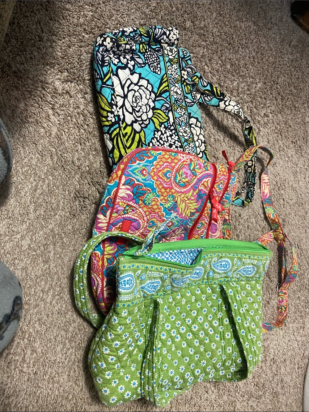 3 quilted Vera Bradley bags